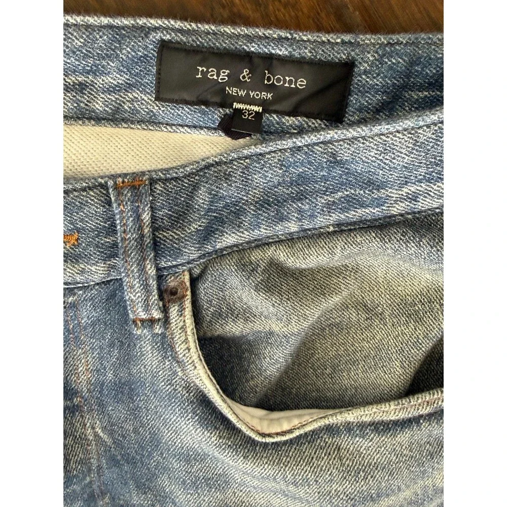 Rag & Bone Miramar Fit 4 Straight Pant Men Sz 32x30 Blue Knit Jeans Comfy NWOT